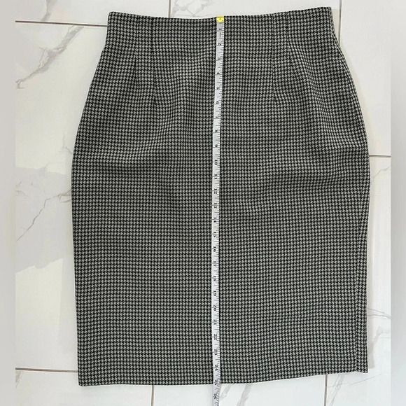 Evan Picone/Vintage 1980’s/Houndstooth/ Black&sage green/Pencil skirt/Size US 12 - Picture 14 of 16